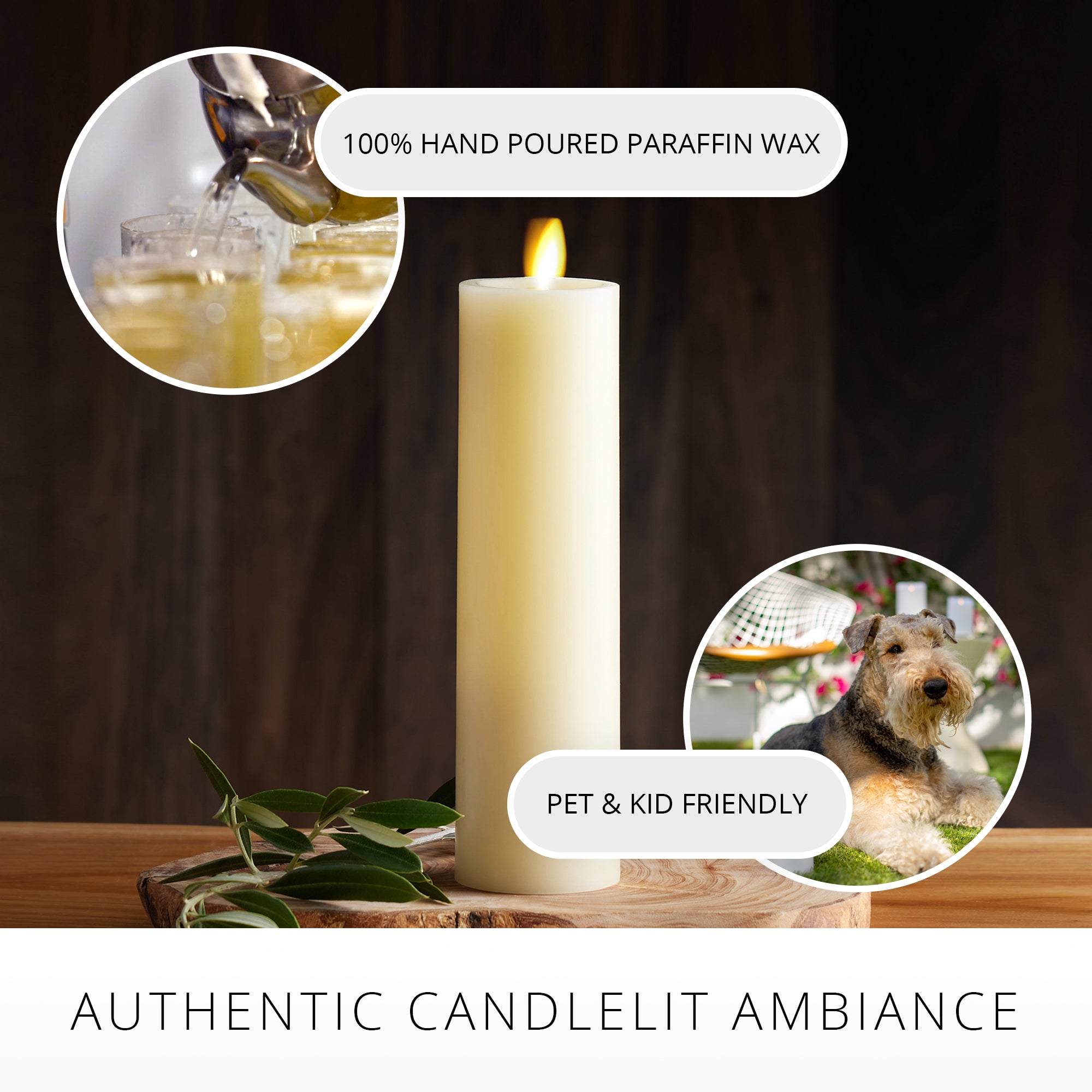 sm-image-65733c1f20aa648e983db6c9 Ivory Flameless Candle Slim Pillar - Recessed Top - 2" Width