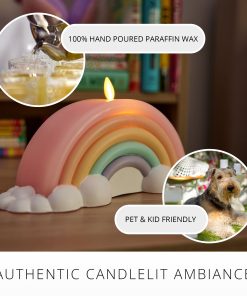 Pastel Crystal Rose Flameless Candle Rainbow