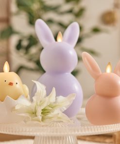 Gentle Lavender Flameless Candle Easter Bunny Rabbit
