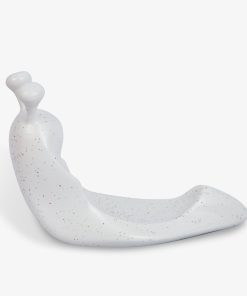 White Speckled Ceramic Snail Candle Holder for Spring Flameless Candle Spheres