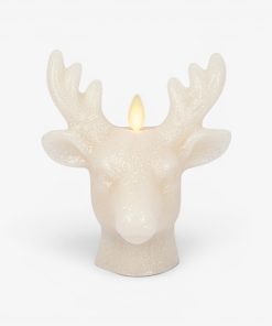 White Swan Glitter Stag Flameless Candle