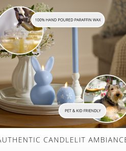 Cashmere Blue Flameless Candle Floral Egg