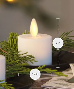 White Flameless Candle Tealights - Flat Top - Set of 2