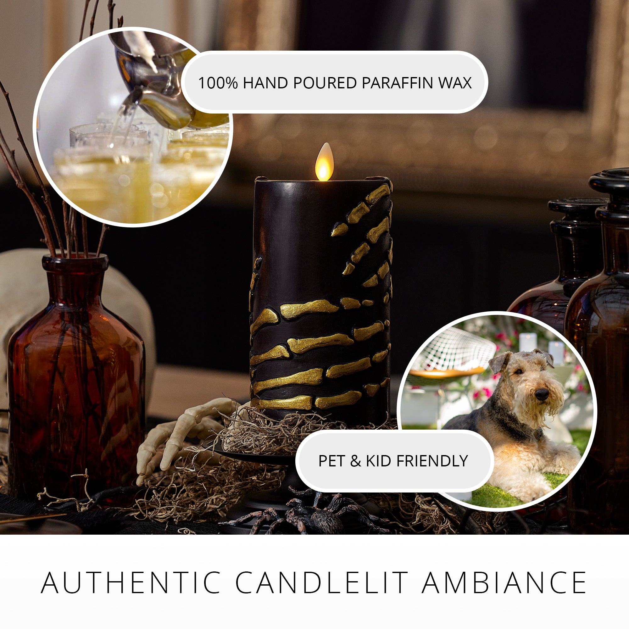 sm-image-689ca453f462ee49f368772e Black and Gold Skeleton Hands Flameless Candle Pillar