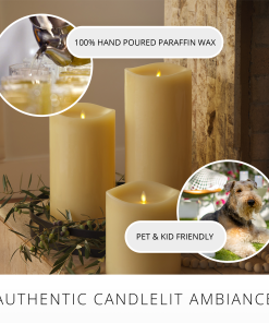 Ivory Flameless Candle Grand Pillar - Melted Top - 6.25