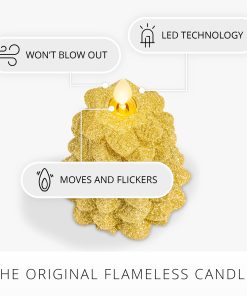 Rich Gold Glitter Flameless Candle North Tree