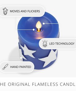 Set of 2 Stars & Stripes Flameless Candle Pillars