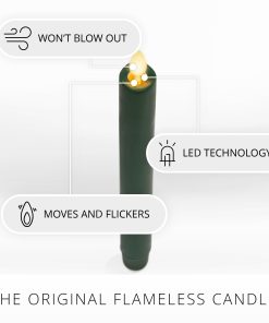 Holiday Green Flameless Candle Taper