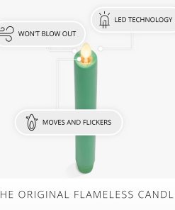 Vibrant Green Flameless Candle Taper