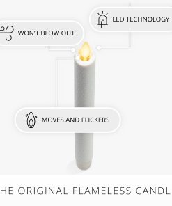 Dazzling White Glitter Flameless Candle Taper