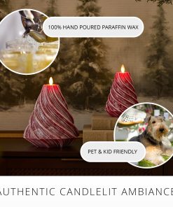 Holiday Red Glitter Swirl Flameless Candle Tree