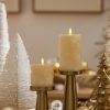 White Swan Embossed Snowflake Flameless Candle Pillar