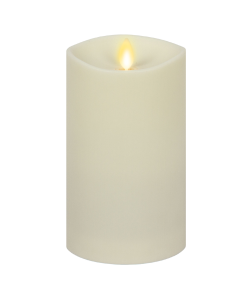 Outdoor Flameless Ivory Pearl Candle Pillar - Melted Top - 3.75