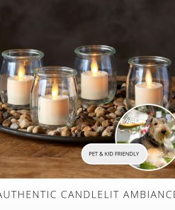 Pearl Ivory Flameless Candle Tealights - Flat Top - Set of 4