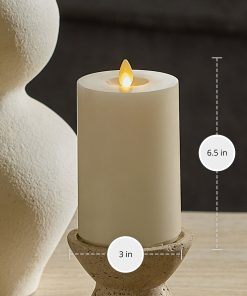 Pearl Ivory Rechargeable Wick To Flame Flameless Candle Pillar