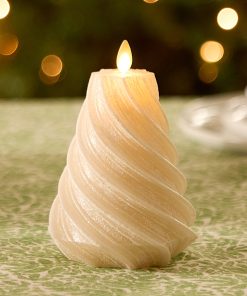 White Swan Glitter Swirl Flameless Candle Tree