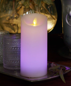 Flameless Color Changing Candle Pillar with Remote - Scallop Top - 3
