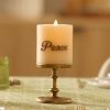 White Swan PEACE Flameless Candle Pillar