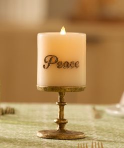 White Swan PEACE Flameless Candle Pillar