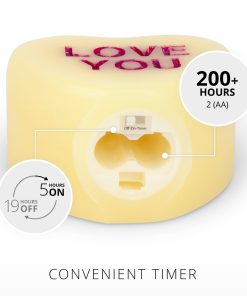 Lemon Chiffon Flameless Candle Candy Heart 