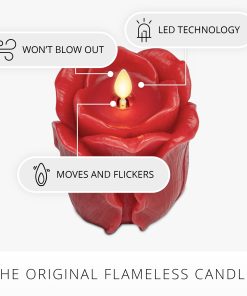 True Red Flameless Candle Rose Bud