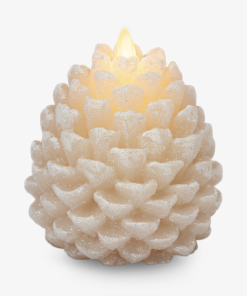 White Swan Flameless Candle Pinecone