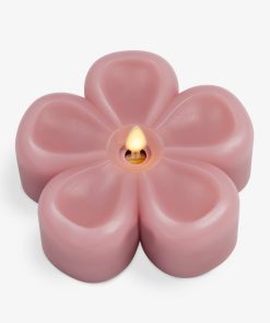 Blooming Mauve Flower Flameless Candle Tealight