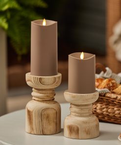 Timeless Taupe Outdoor Flameless Candle Pillar