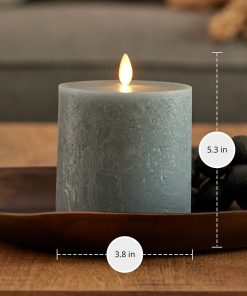 Rechargeable Seaglass Silver Blue Pillar