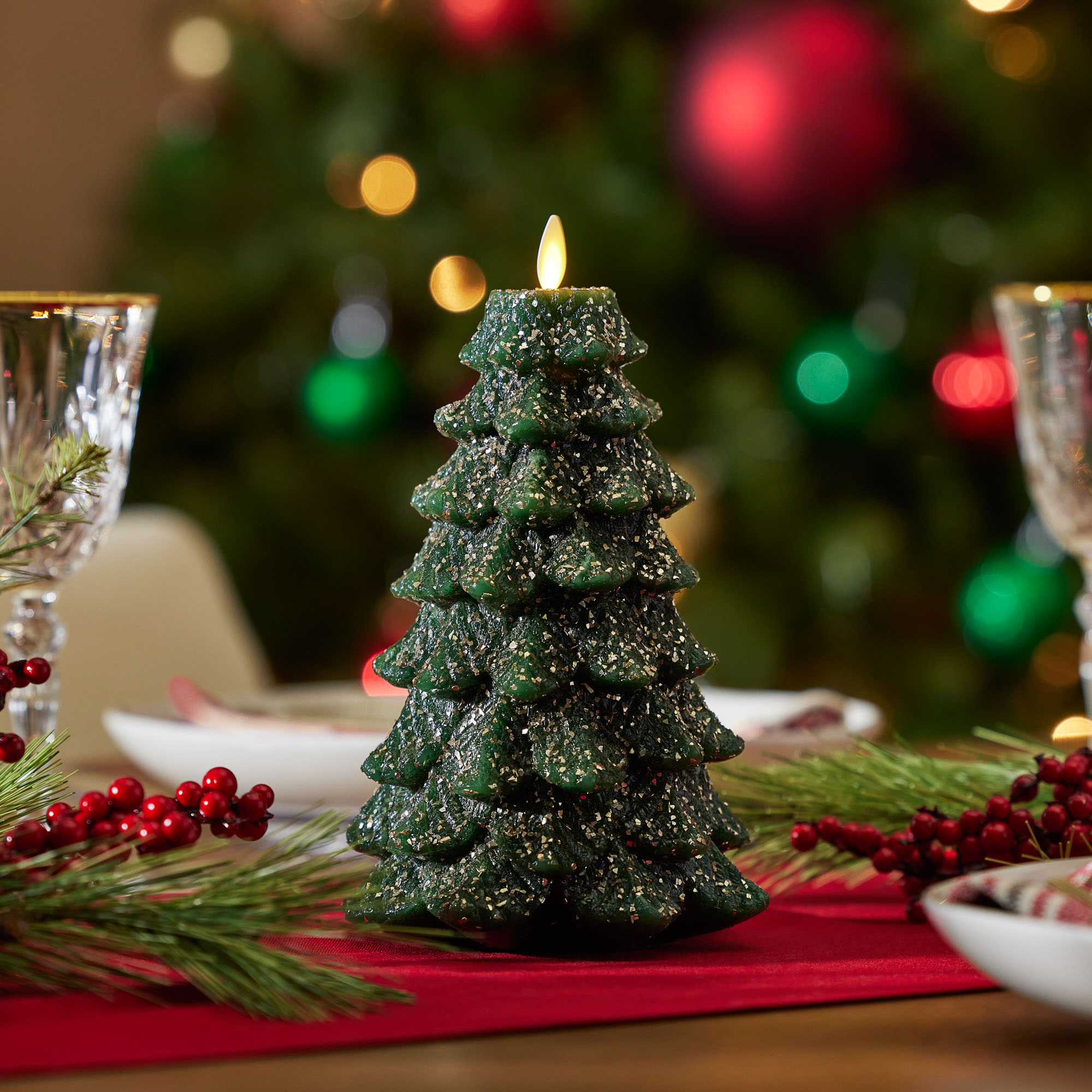 sm-image-72ce0b725993bad465c75408 Green Glitter Holiday Tree Flameless Candle