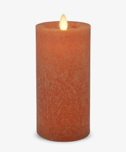 Harvest Pumpkin Seaglass Flameless Candle Pillar