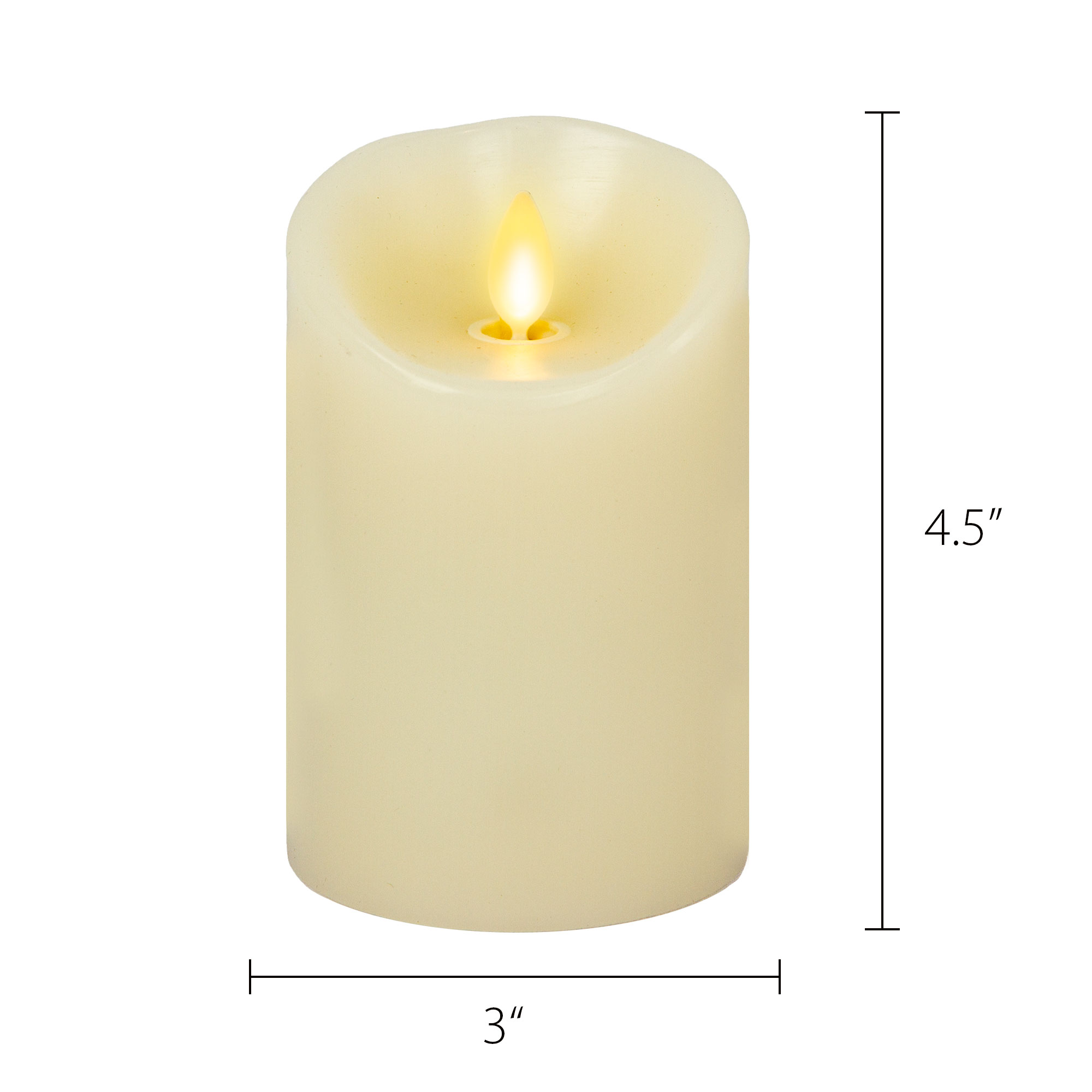 sm-image-7303a46d2d5481805666c5b4 Ivory Flameless Candle Pillar - Scallop Top Vanilla Scented - 3” Width