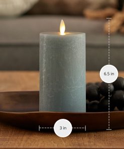 Rechargeable Seaglass Silver Blue Pillar
