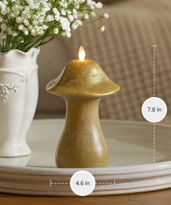 Khaki Large Mushroom Flameless Candle