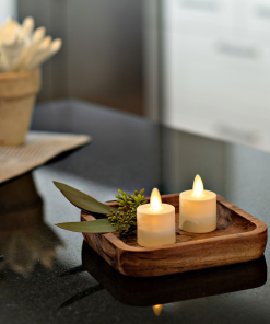 Pearl Ivory Flameless Candle Tealights - Flat Top - Set of 2