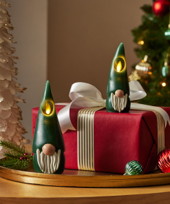 Green Flameless Candle Gnome