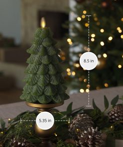 Chalky Green Holiday Tree Flameless Candle