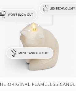 White Swan Glitter Snow Fox Flameless Candle