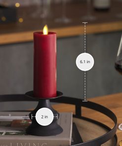 Burgundy Flameless Candle Slim Pillar