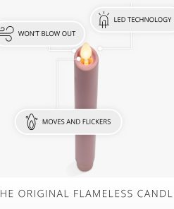 Blooming Mauve Flameless Candle Taper