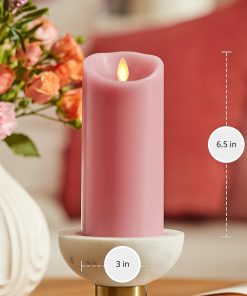 Blooming Mauve Scallop Flameless Candle Pillar
