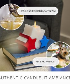 Bright White Liberty Stars Flameless Candle