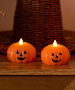 Russet Orange Flameless Candle Jack-o-lantern Tealights