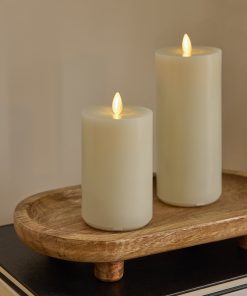 Pearl Ivory Rechargeable Wick To Flame Flameless Candle Pillar