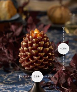 Metallic Cappuccino Flameless Candle Pinecone