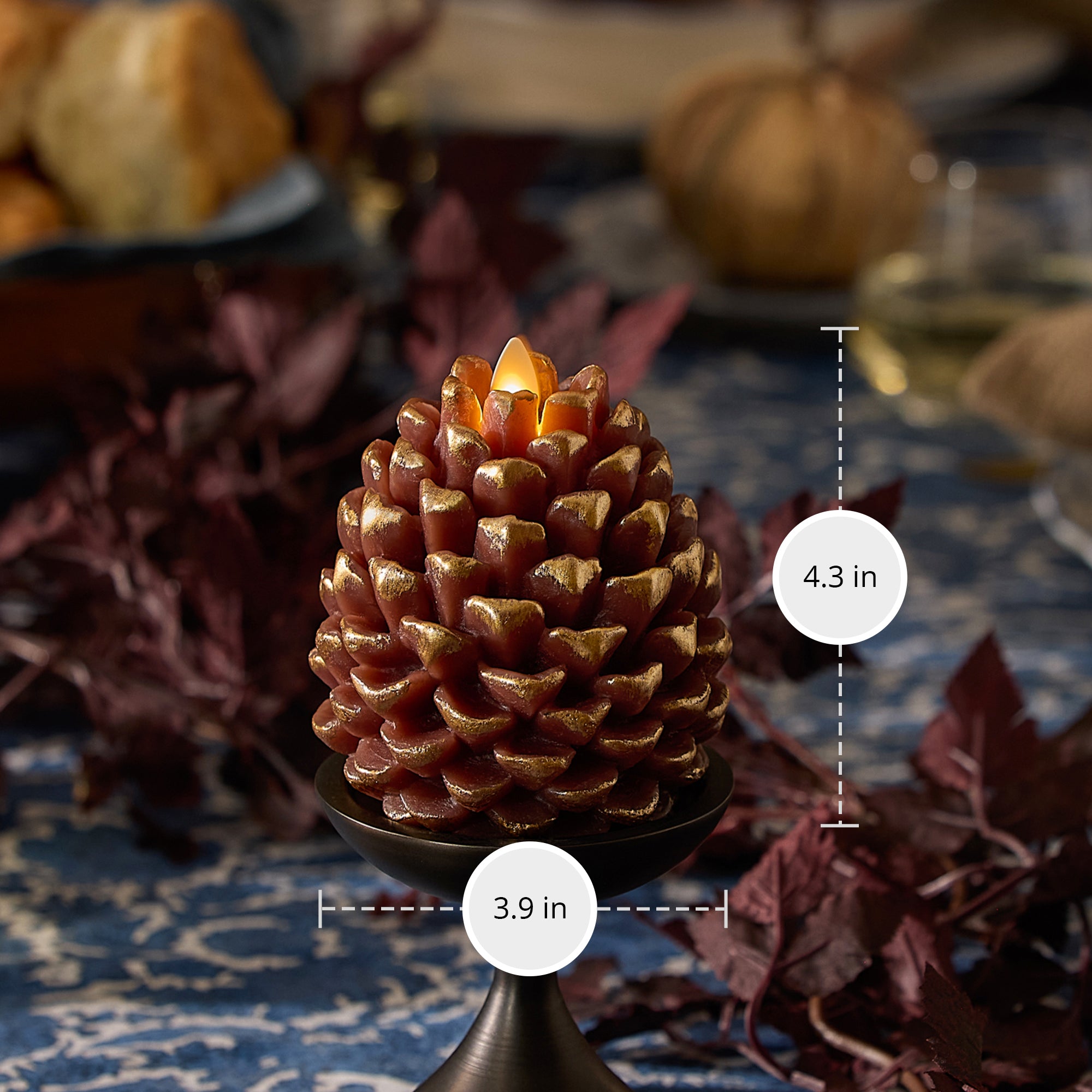 sm-image-78d9914c34050145e64598fb Metallic Cappuccino Flameless Candle Pinecone