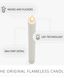 White Wax Drip Flameless Candle Taper