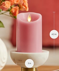 Blooming Mauve Scallop Flameless Candle Pillar