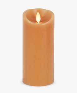 Sunlit Honey Scallop Flameless Candle Pillar