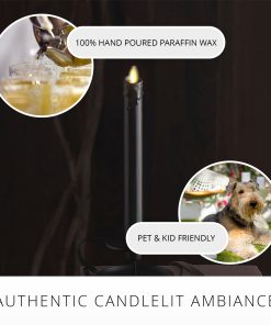 Black Wax Drip Flameless Candle Taper